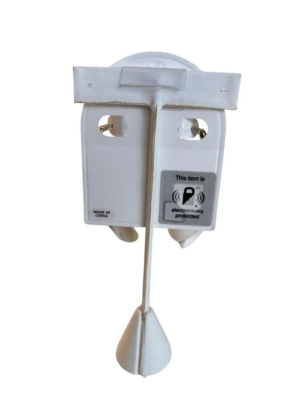 True to Form Small Pave Huggie Hoop Conch Shell Drop Earrings.